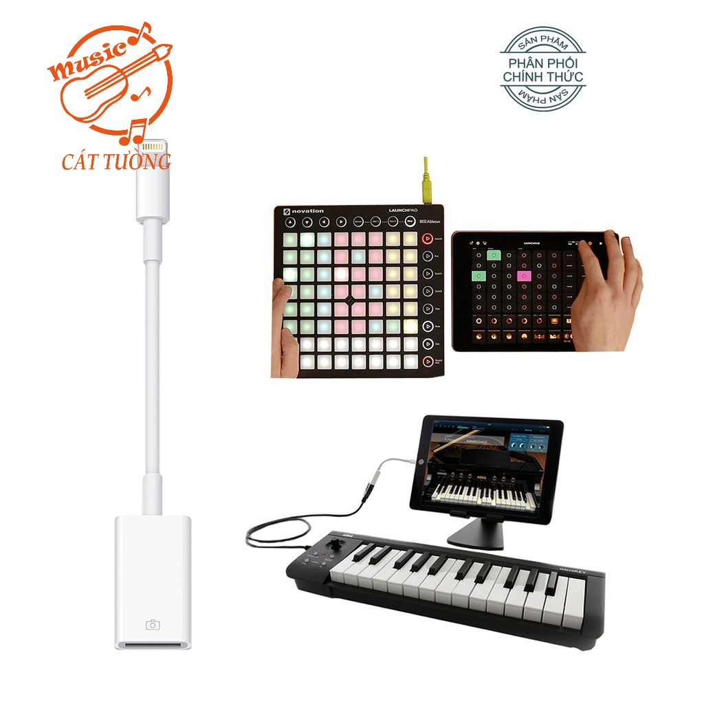 Cáp OTG Lightning to USB Camera Adapter kết nối Đàn Organ, Piano, Midi Keyboard với iPhone, iPad iOS