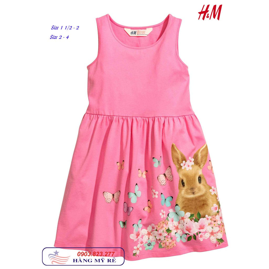 Đầm Tiểu Thư Jersey Thỏ Hồng H&M (Hàng Mỹ xách tay)
