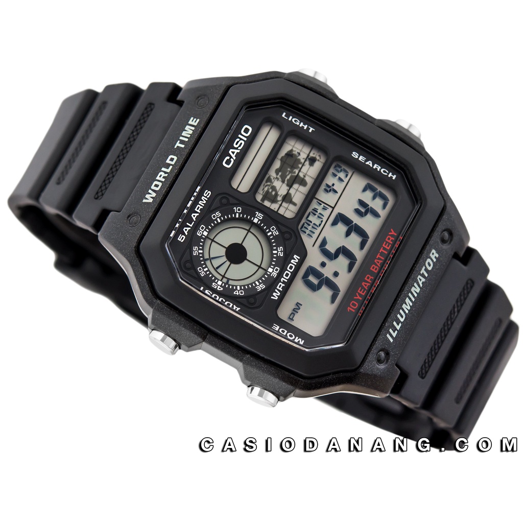 Đồng hồ nam dây nhựa Casio chính hãng Anh Khuê AE-1200WH-1AVDF (42mm)