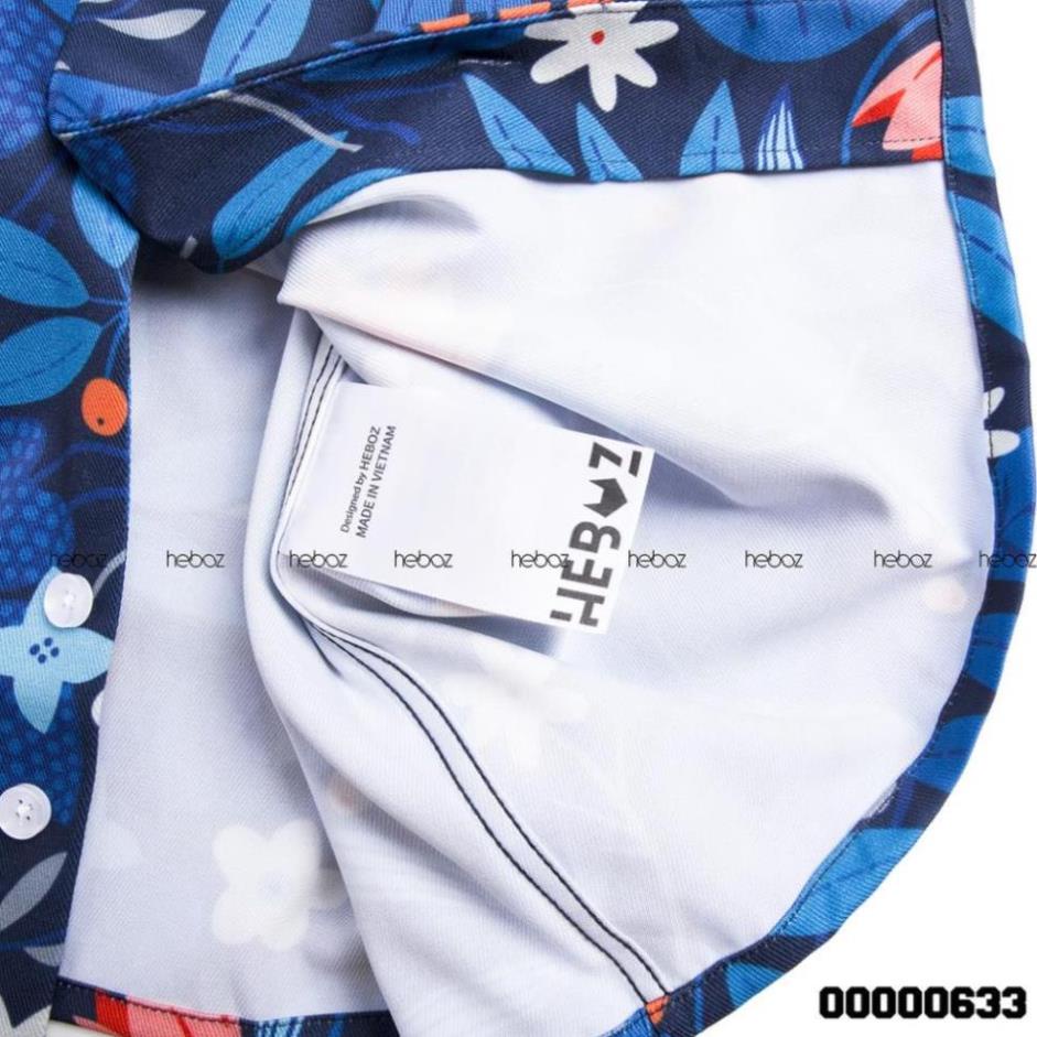 Áo Sơ mi Pijama Ngắn Tay HEBOZ chất lụa gân xéo cao cấp, họa tiết hoa lá- 00000633 -K(&1 ! ⚾️