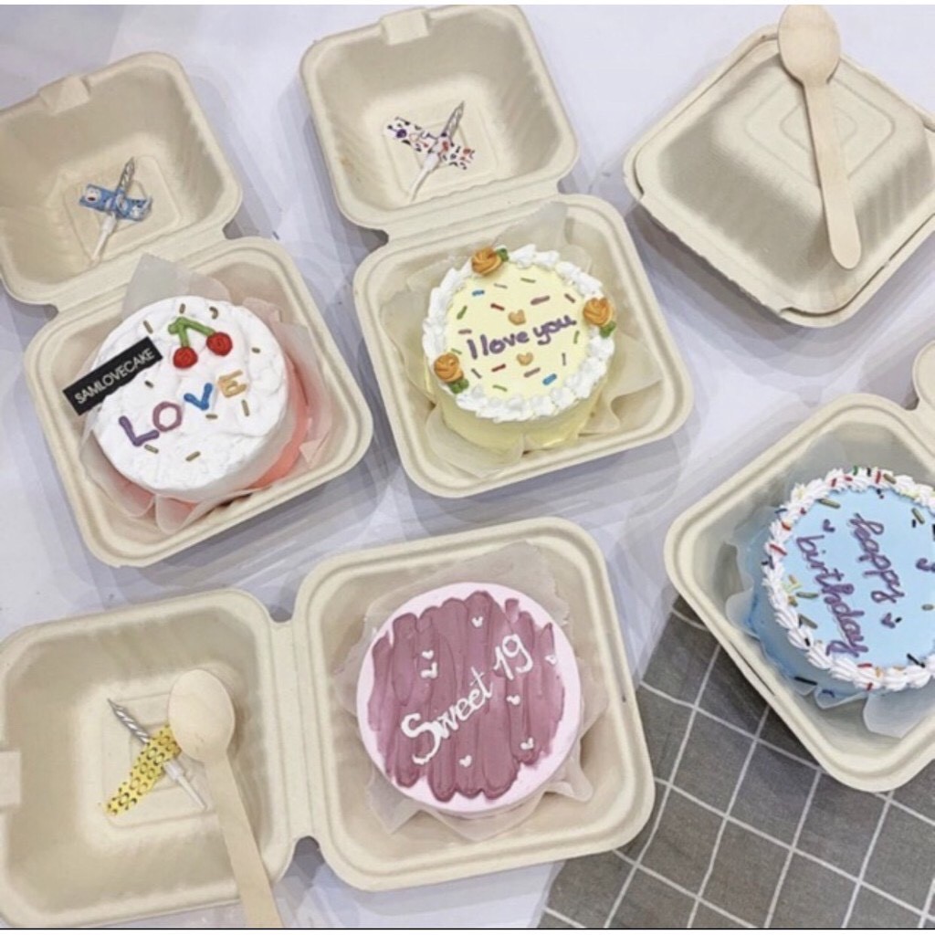 Set 20 hộp bã mía đựng bánh mochi , bento,..