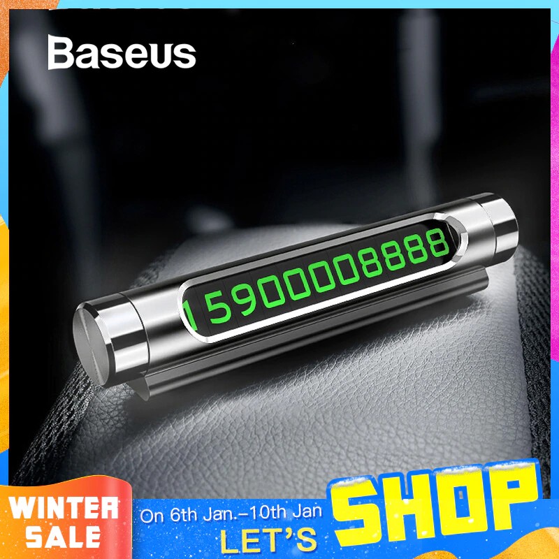 Bảng đậu xe báo số điện thoại cho xe ô tô Baseus Metal Temporary thiết kế kim loại nhôm sang trọng, đặt được 2 dãy số