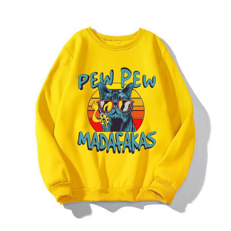 [FREESHIP_50K] Áo sweater nam nữ in hình PEW PEW dễ thương, chất nỉ dày dặn, hợp làm áo cặp William - DS124