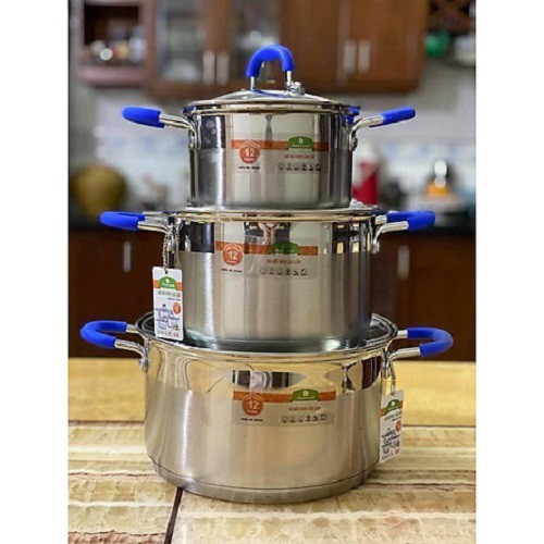 Bộ nồi Inox Smartcook 3 chiếc cỡ 16cm, 20cm, 24cm-SM3331,SM3332