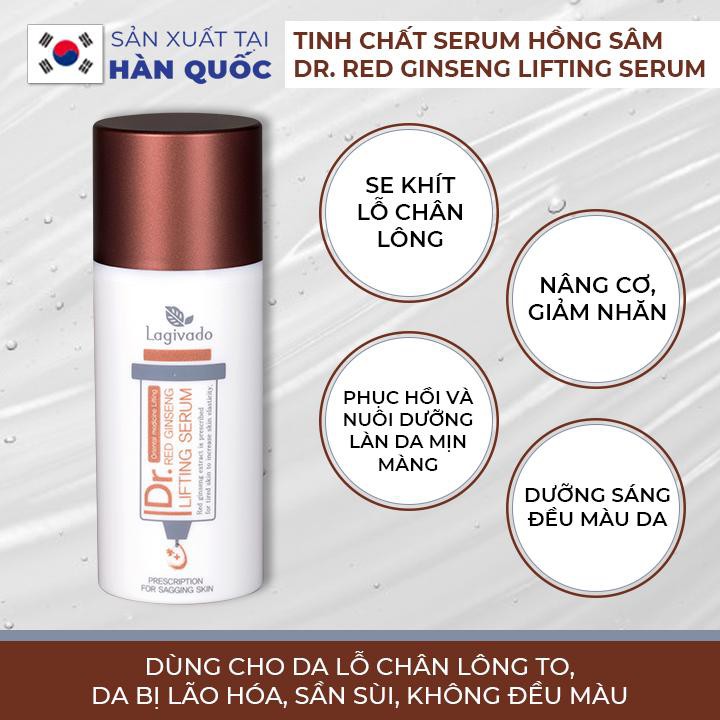 Tinh chất serum chiết xuất hồng sâm siêu cấp ẩm, trắng sáng da Dr. Red Ginseng Lifting Serum 30 ml - Katta