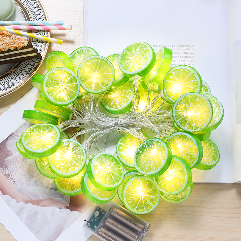 Dây đèn LED 10 bóng hình lát chanh xinh xắn trang trí chống thấm nước