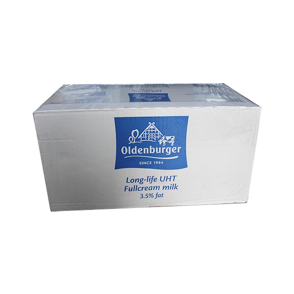 1 Thùng 12 hộp Sữa tươi fullcream OLDENBURGER bổ sung canxi, đạm, protein 1L - - Nhập Khẩu Đức