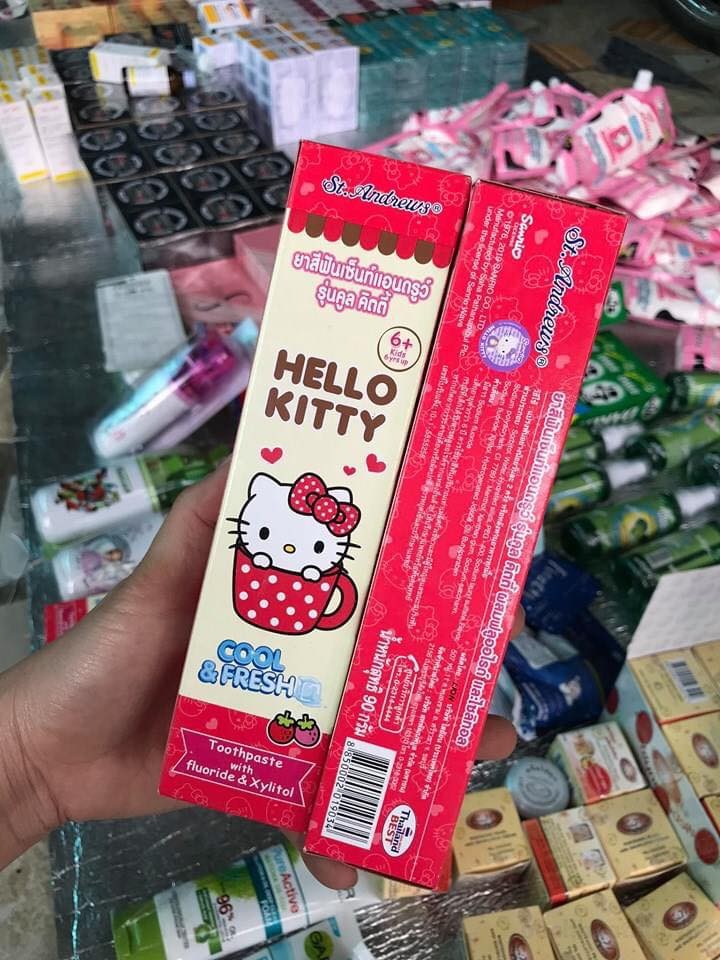 Tuýp kem đánh răņg trẻ em Hello Kitty Cool Fresh Thái Lan