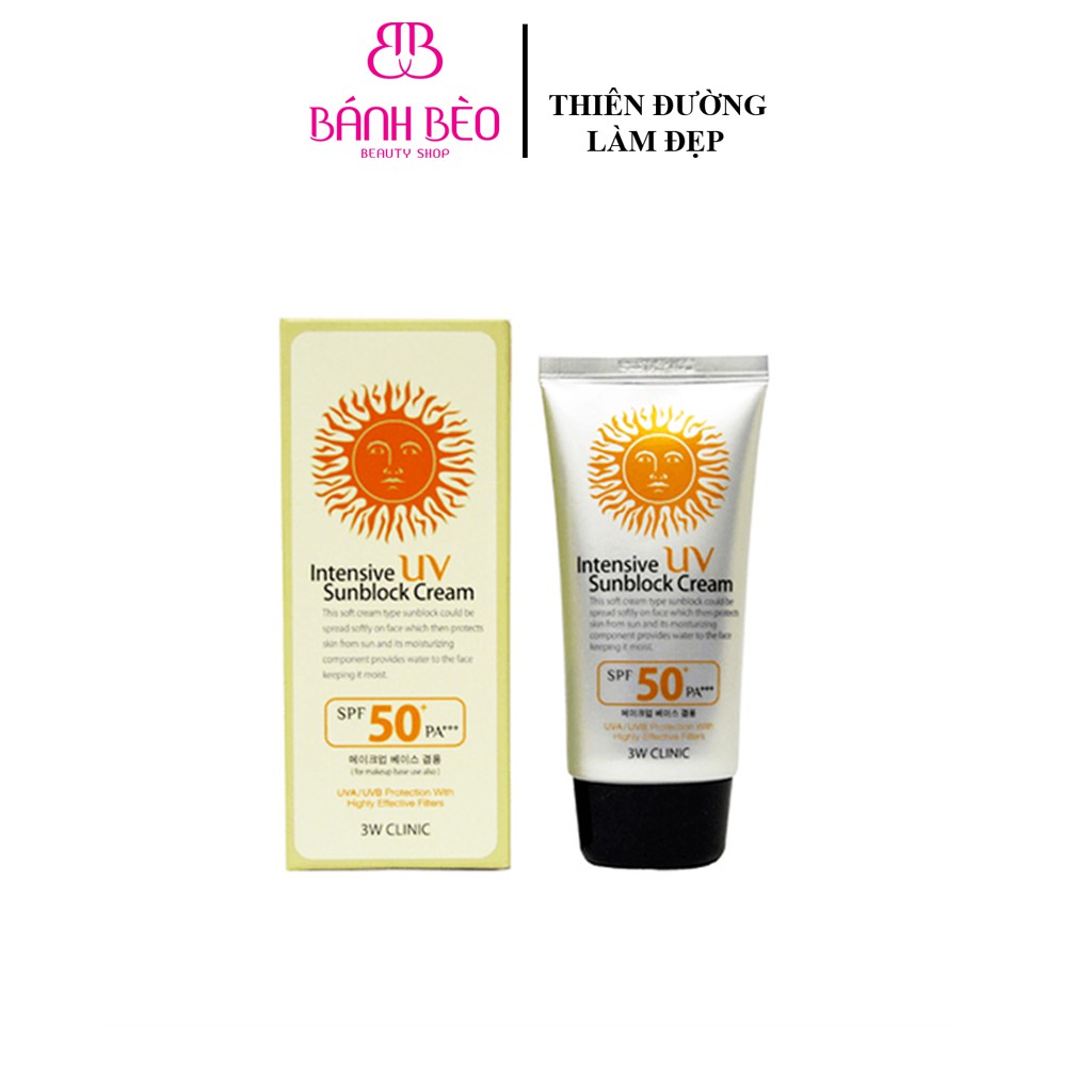 Kem Chống Nắng 3W Clinic Intensive UV Sunblock Cream SPF 50 PA+++ (70ml)