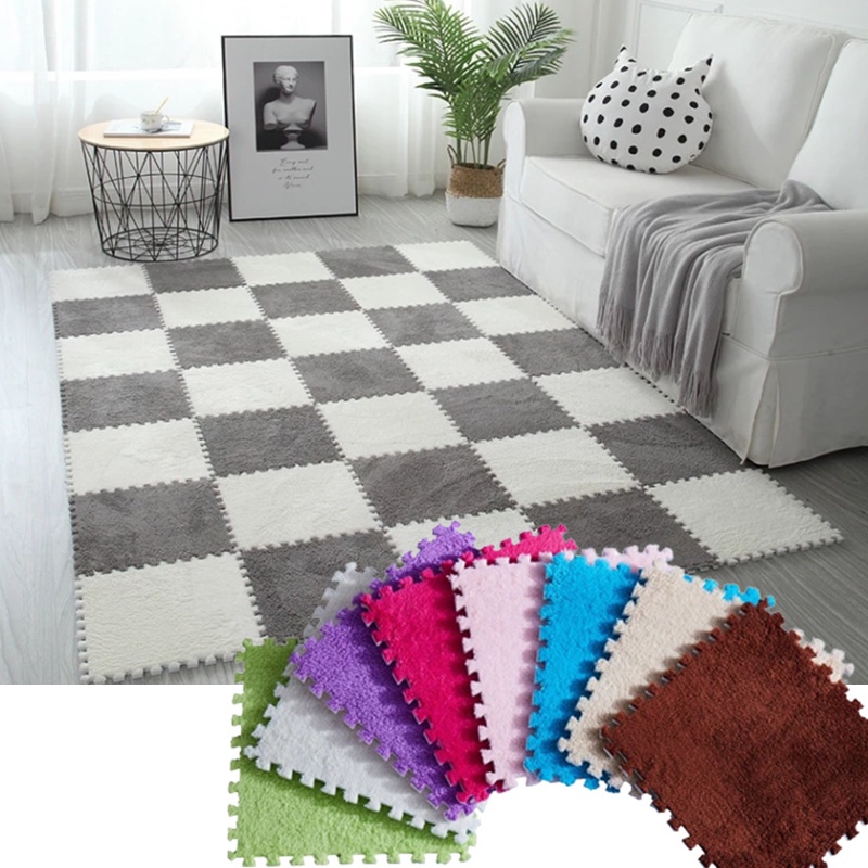 1 Thảm Lót Sàn Bằng Xốp EVA Nhung Mềm Ghép Hình Đồ Chơi DIY Cho Bé Kích Thước 30x30CM