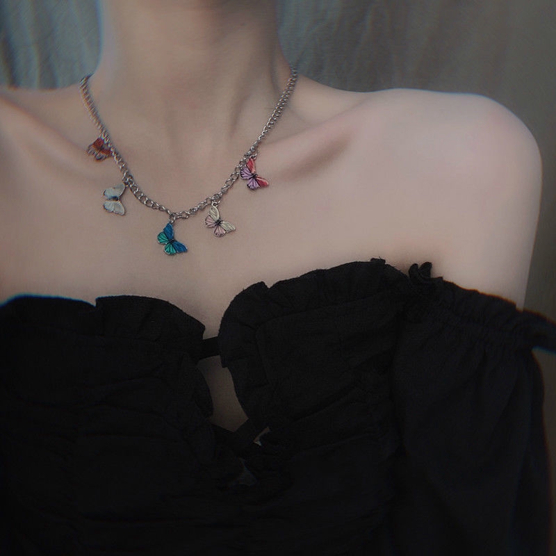 Dây chuyền mặt hình bướm kiểu dáng đơn giản nhiều màu sắc thời trang 22365