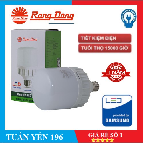 Bóng đèn led bulb trụ 30W Rạng Đông, Model LED TR100N1/30W