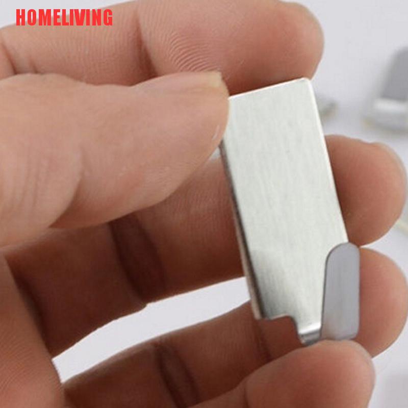 Set 6 Giá Đỡ Treo Đồ Hình Vuông Bằng Thép Không Gỉ Dán Tường / Cửa