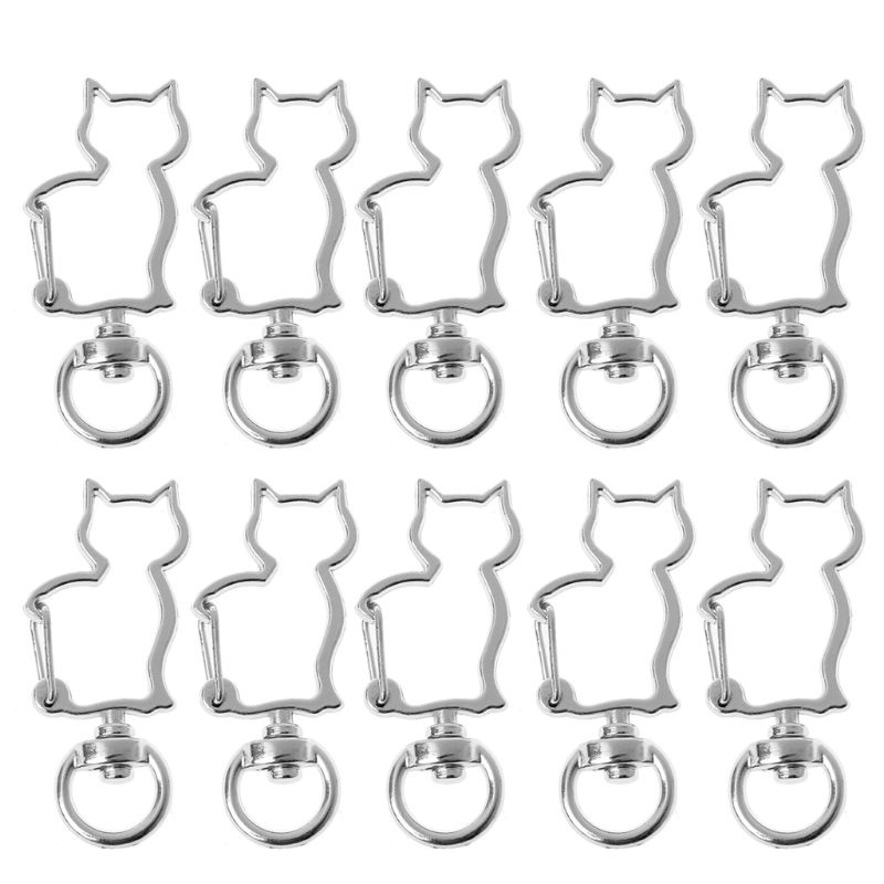 Set 10 Móc Khóa Kim Loại Hình Móng Vuốt Mèo Cho Dây Đeo Chìa Khóa Quyến Rũ