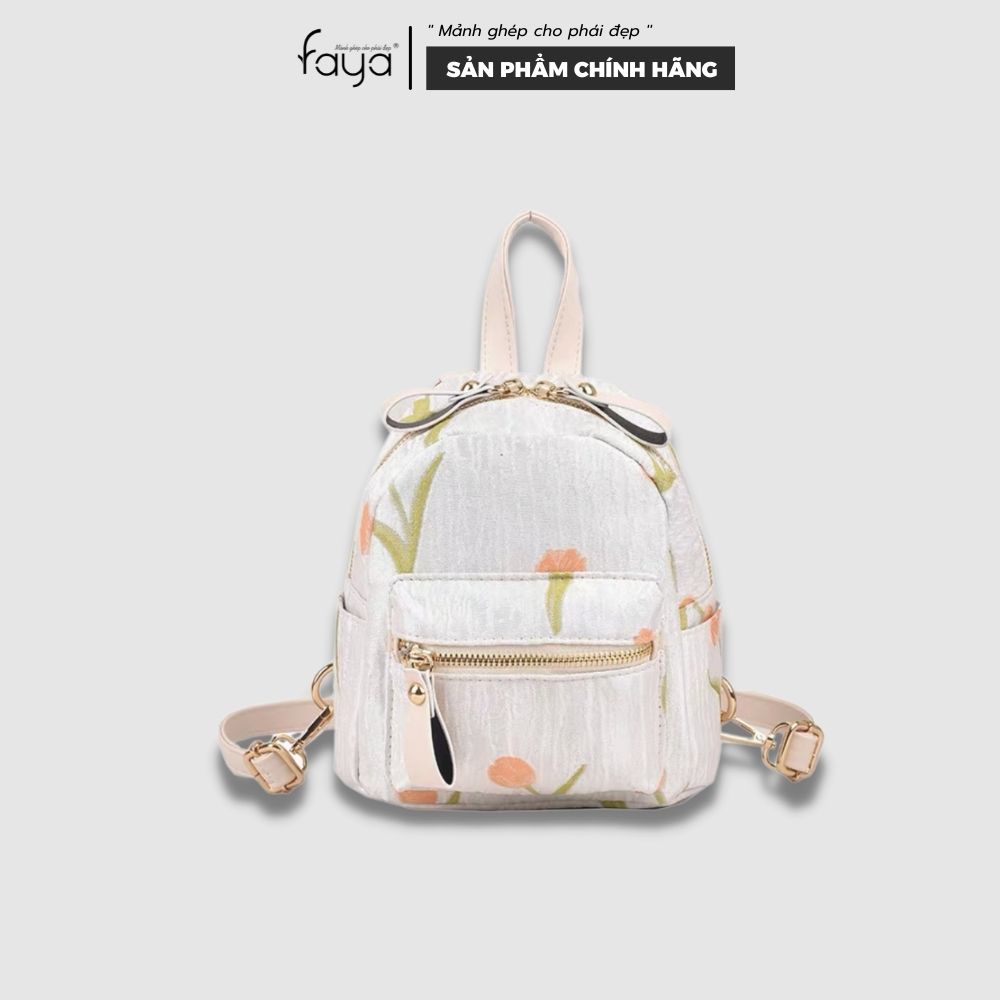 Faya - Balo mini da phối vải gấm họa tiết B436