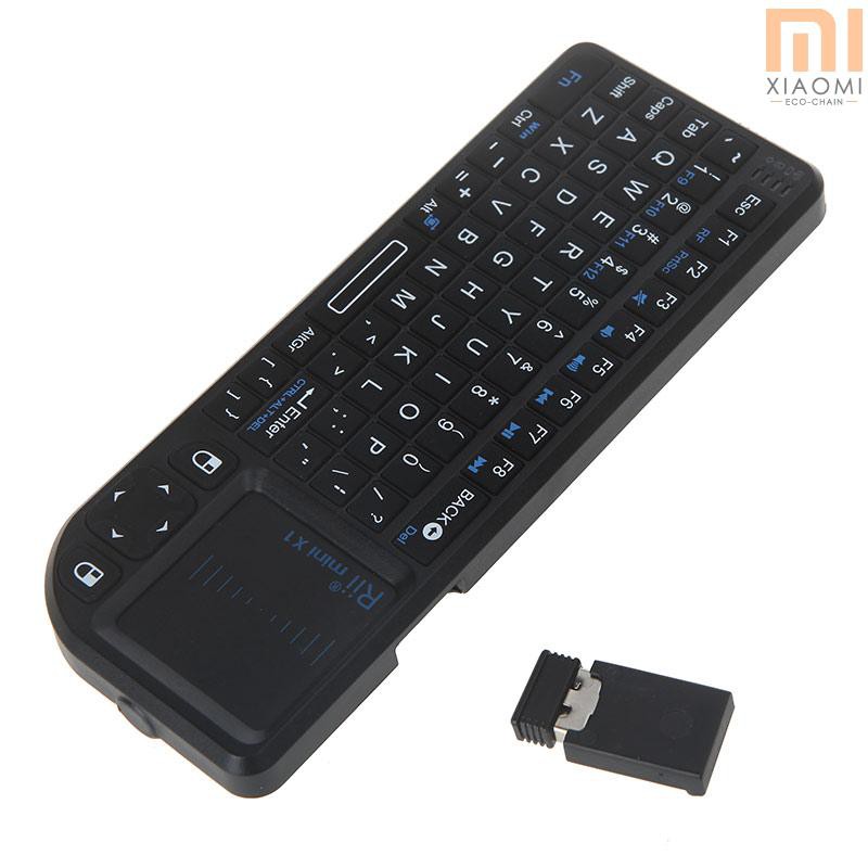 【shine】Rii® mini X1 Handheld 2.4G Wireless Keyboard Touchpad Mouse for PC Notebook Smart TV Black