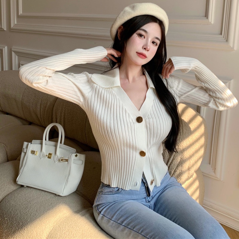 Áo khoác cardigan dệt kim mỏng tay dài thiết kế xinh xắn cho nữ