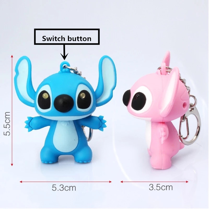 1 Móc Khóa Hình Stitch Có Đèn Led Dễ Thương