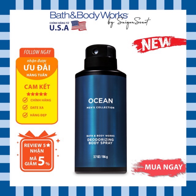 Xịt thơm cho Nam Bath and Body Works for men Ocean (295ml)