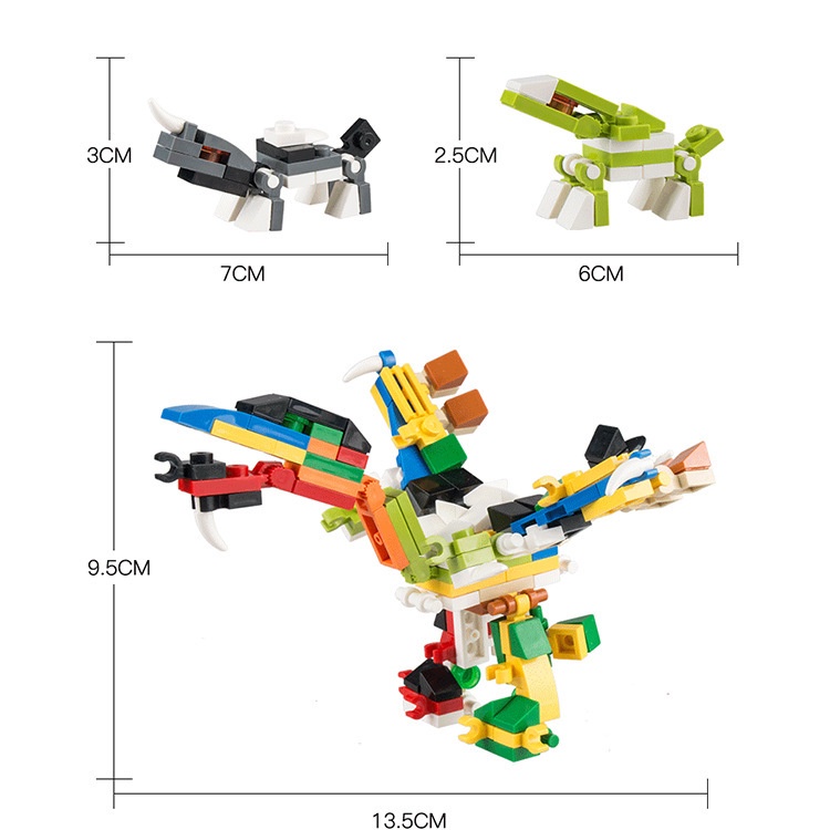 Bộ Đồ Chơi Lắp Ráp Khủng Long 8 Trong 1 Cho Bé