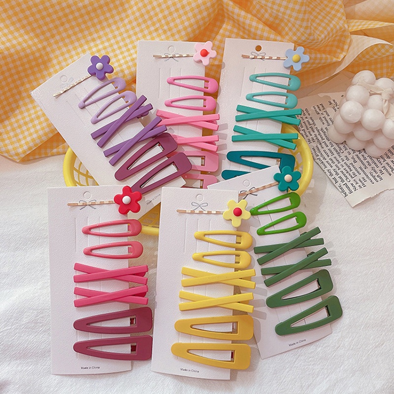 Kẹp Tóc Nữ Hình Học/ Kẹp Tóc Họa Tiết Hình Học/ Bông Hoa Màu Sắc Ngọt Ngào Dễ Thương