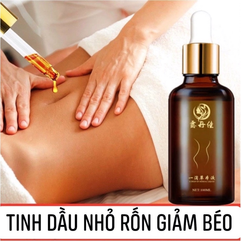 Tinh dầu nhỏ rốn giảm béo kèm quà tặng 1 ống td quanxin và 1 m li nông chuên dụng