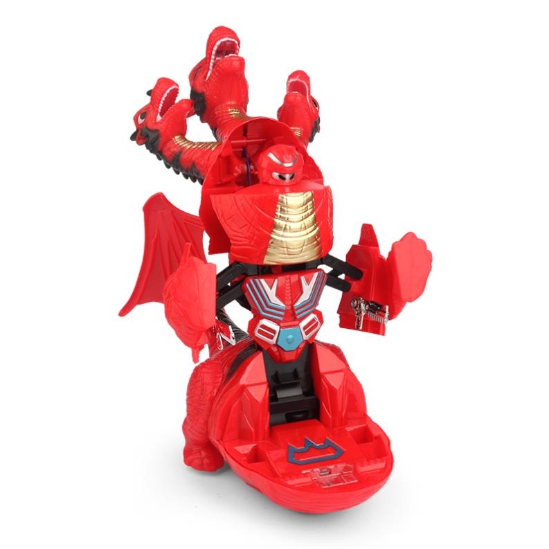 Đồ chơi khùng long 3 đầu tự động biến hình robot, phát nhạc, phát sáng cực vui