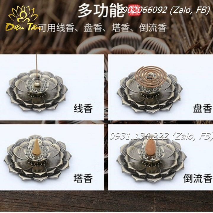 Chân đế cắm hương, xông trầm, hương que, nhang vòng nhỏ gọn, tiện dụng đế 4 chuc năng
