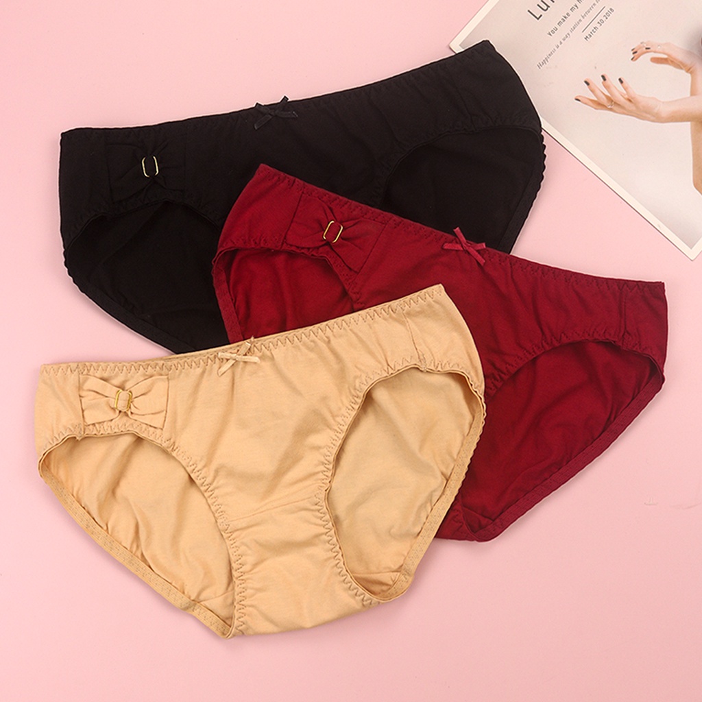 Quần Lót Nữ Cotton Cạp Vừa Luperi Dáng Bikini Ren Viền Mông Mềm Mịn Co Giãn Thoáng Mát Chống Lằn Mông Sp731