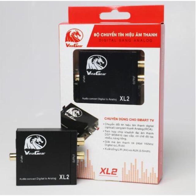 Bộ chuyển quang Vinagear XL2 - Tiếng to nhất Việt nam kèm Dây quang 4mm - Hàng chính hãng .