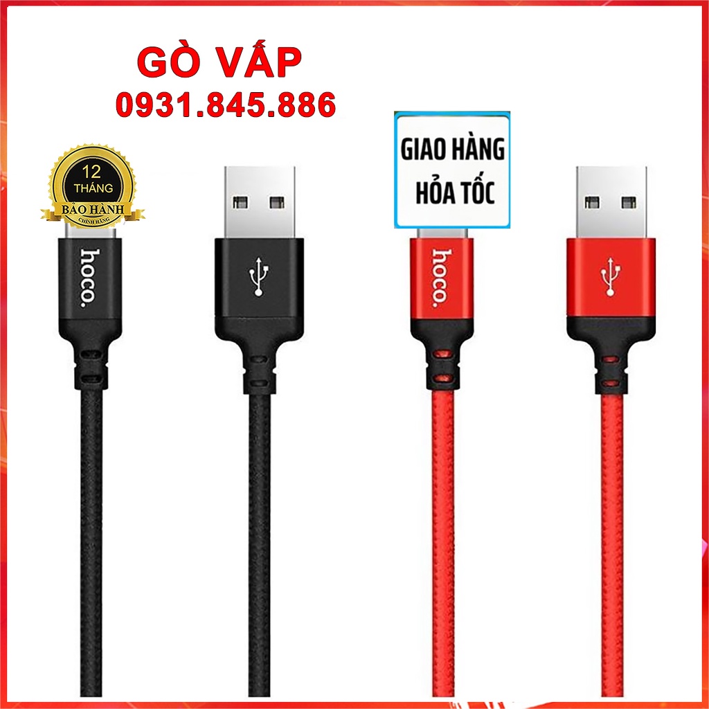 ⚡NowShip⚡Cáp Sạc Nhanh Siêu Bền Hoco X14 3A Type C Micro Cho điện thoại và máy tính bảng, dài 1m 2m