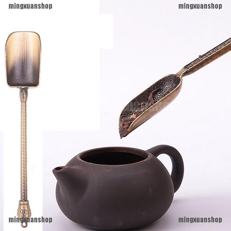 1 Muỗng Uống Trà, Cà Phê Bằng Đồng Hình Chiếc Lá Theo Phong Cách Trung Quốc