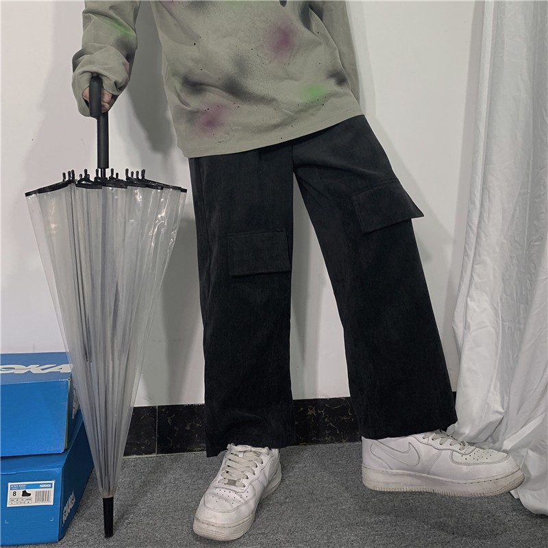 Quần Nhung Kẻ Ống Suông Rộng Thời Trang Cá Tính 22662