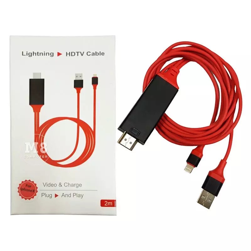 Cáp Lightning kết nối HDMI cho iPhone, iPad, Tivi và máy chiếu chuẩn HDTV Cable Full HD Dây