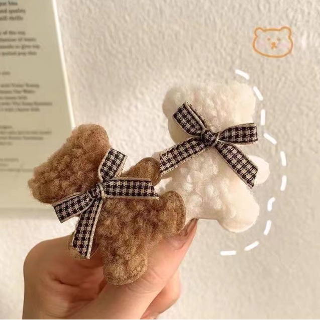 Kẹp tóc gấu bông teddy phong cách Hàn Quốc xinh  Clovershop68