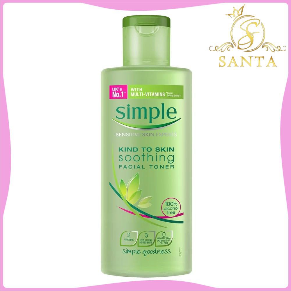 [CHÍNH HÃNG] Nước Hoa Hồng Simple Kind to Skin Smothing Facial Toner 200ml ( mẫu cũ )