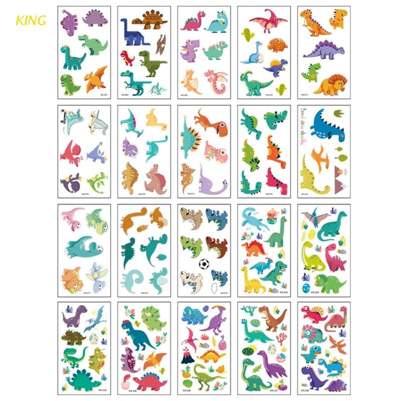 KING 10 Sheets Temporary Animal Tattoos for Kids Gift Children Jungle Zoo Theme Party Supply