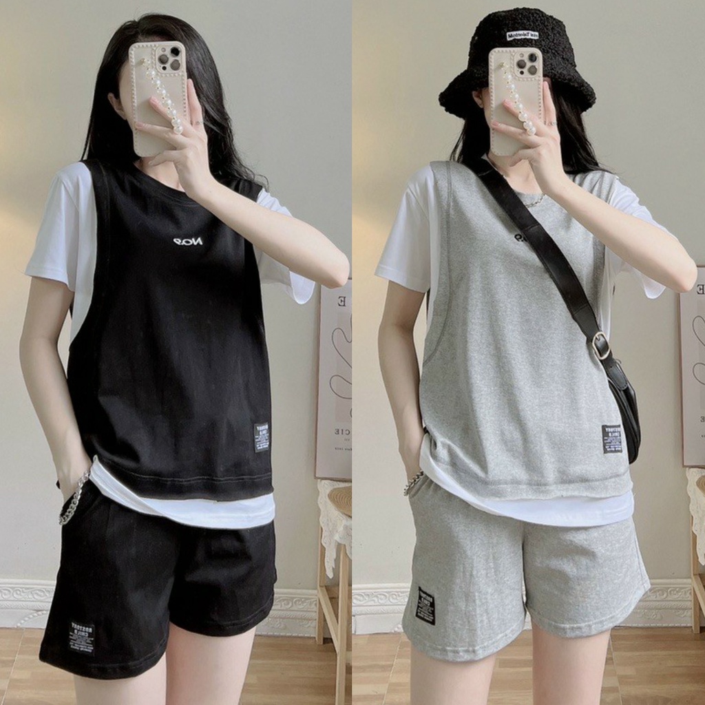 Set Quần Short + Áo Phông NO.9 Ullzang (Ảnh thật/Có Sẵn)