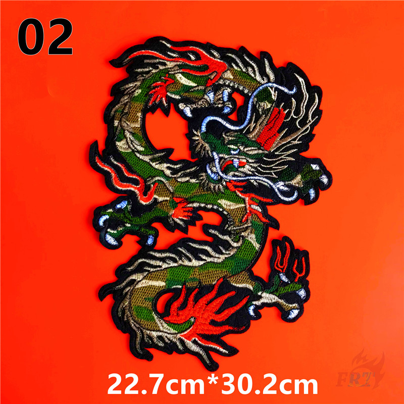 Miếng dán ủi may hình rồng vàng / rồng ngụy trang khổng lồ phong cách trung hoa diy (l - 466）
