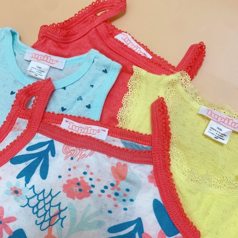 Bộ bodysuit / body chip 2 dây, ba lỗ vải thông hơi cho bé gái