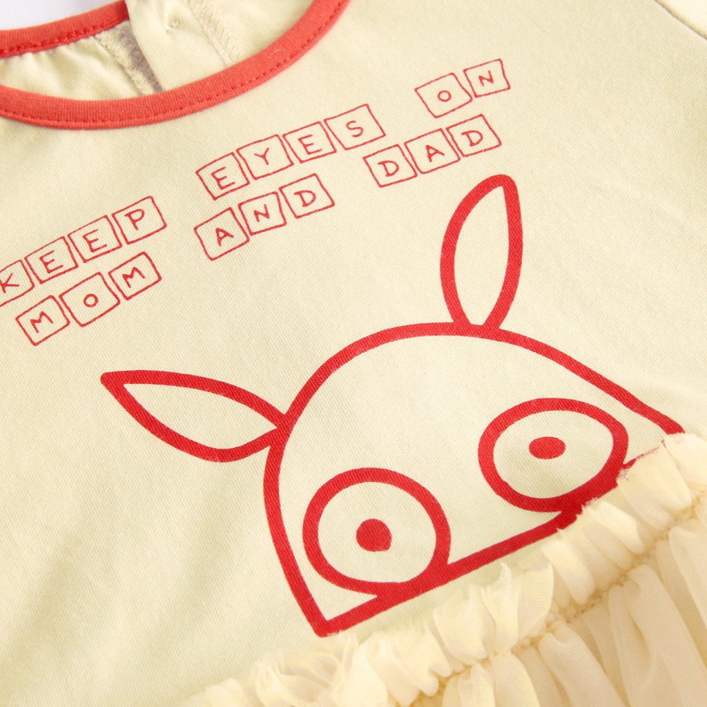 Bộ Áo Liền Quần Sanlutoz Bằng Chất Liệu Cotton Phối Họa Tiết Hoạt Hình Dành Cho Bé Gái