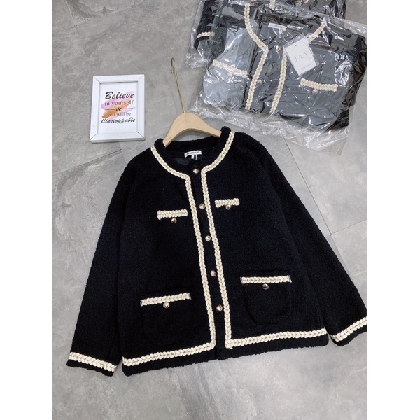 Áo Khoác Len Lông Cừu Viền Thừng Túi Bên Siêu Xinh Có Ảnh Thật Kèm Video | BigBuy360 - bigbuy360.vn