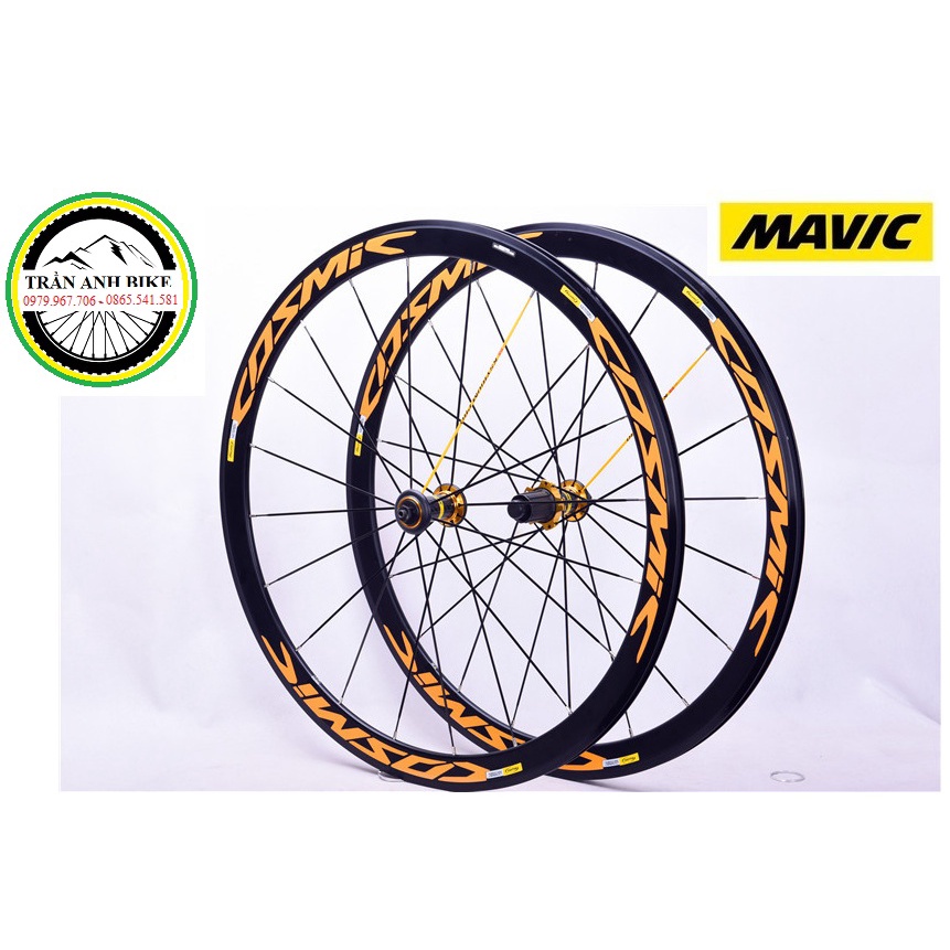 Bộ vành nhôm xe đạp road MAVIC COSMIC PRO 700Cx40mm - Hub Cacbon cối nổ to