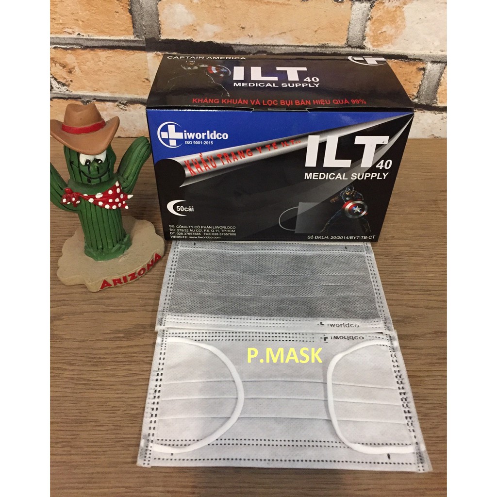 Khẩu Trang Than Hoạt Tính ILT/ CAT Dày 4 Lớp ( 50 cái )