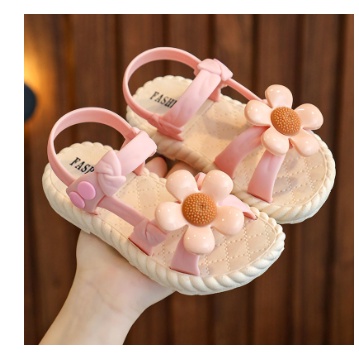 DÉP SANDAL QUAI NHỰA DẺO GẮN HOA CHO BÉ