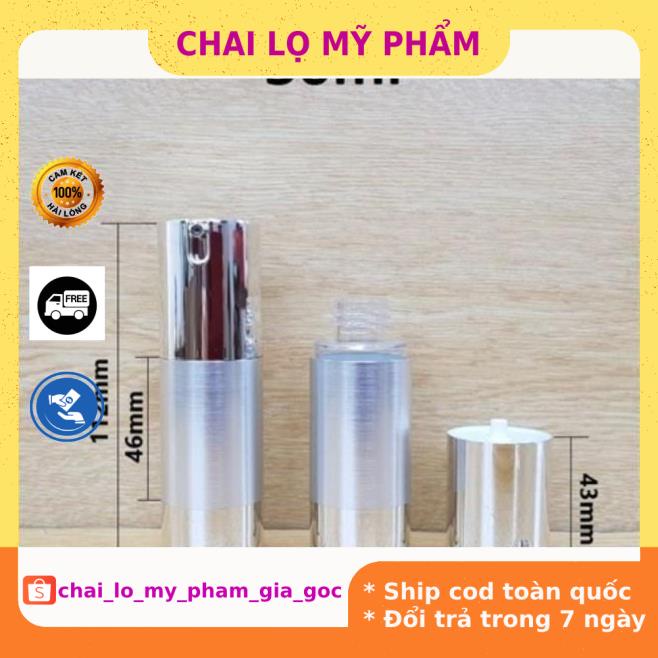 [GIÁ TỐT NHẤT] Chai xịt giọt hút chân không Cao cấp 15ml,30ml,50ml Thân xi bạc Nắp bạc chiết mỹ phẩm , phụ kiện du lịch