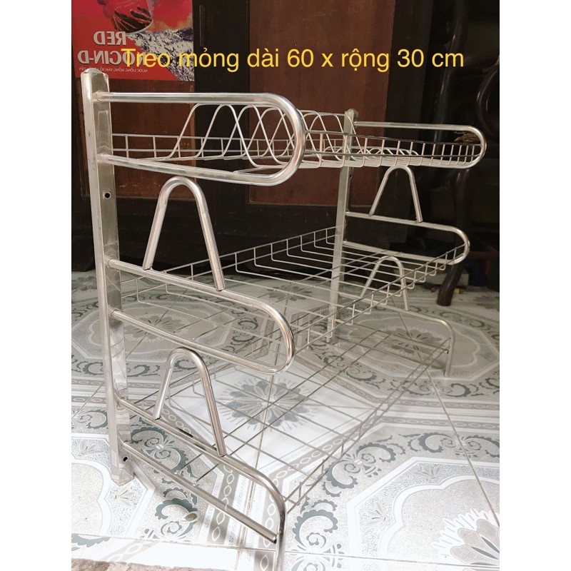 Kệ inox 3 tầng úp bát đĩa ( kệ treo )