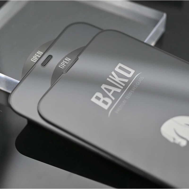 Cường lực kèm màng loa chống bám bụi bo sát viền siêu mỏng Baiko Kingkong có khăn lau cho Iphone