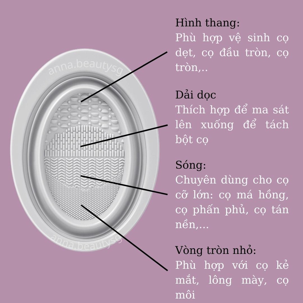 Dụng cụ vệ sinh cọ trang điểm - Miếng rửa cọ bông mút trang điểm gấp gọn tiện lợi