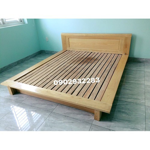 Giường kiểu nhật gỗ tự nhiên - Kích thước: 200 x 85 x 40.